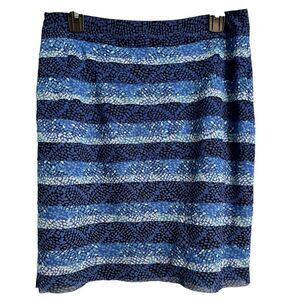 White House Black Market Womens Skirt Blue Layered Chiffon Lined Pleated Size 4
